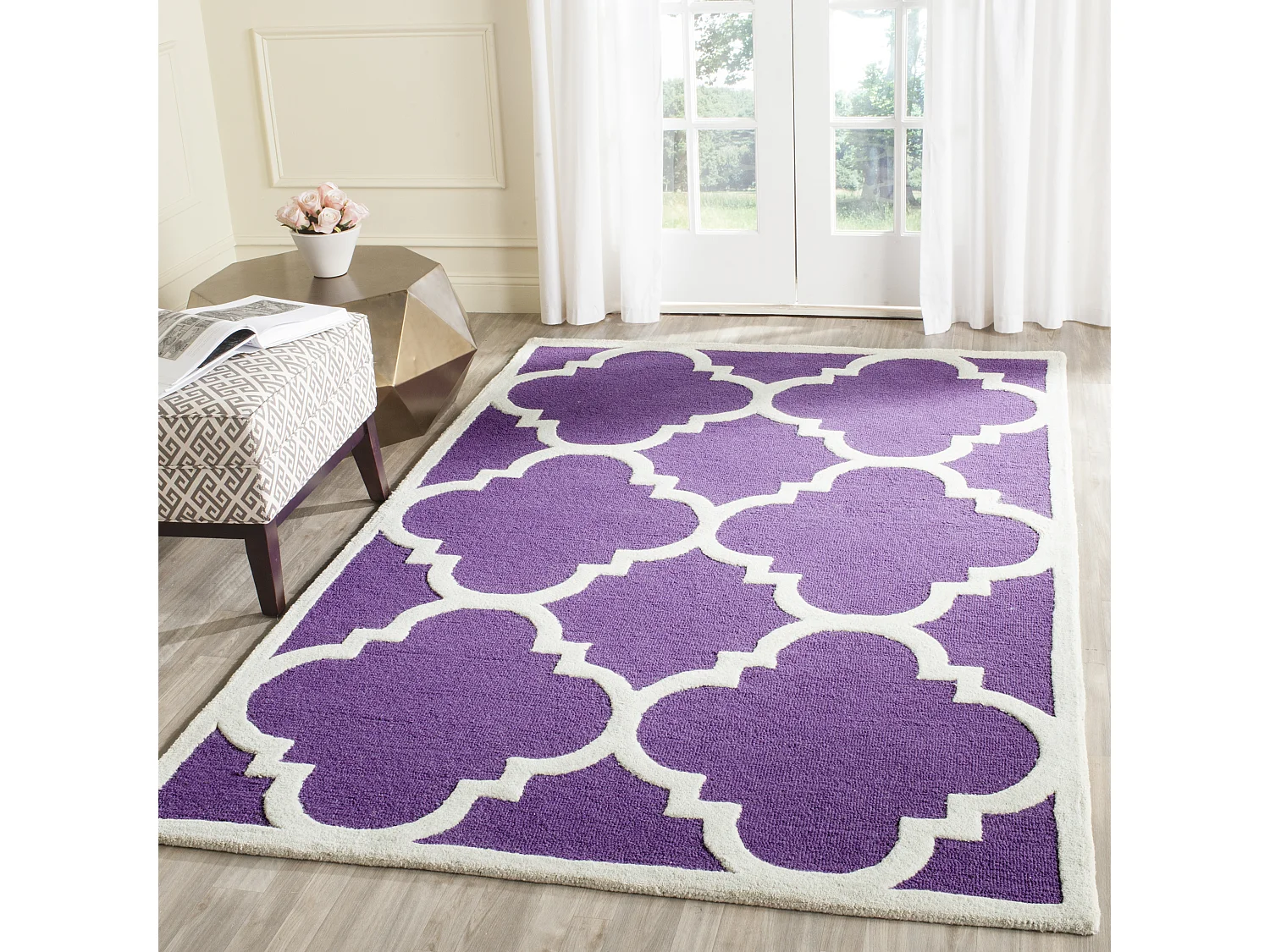 Tapis Violet/Ivoire 183 X 274 cm - Lenora
