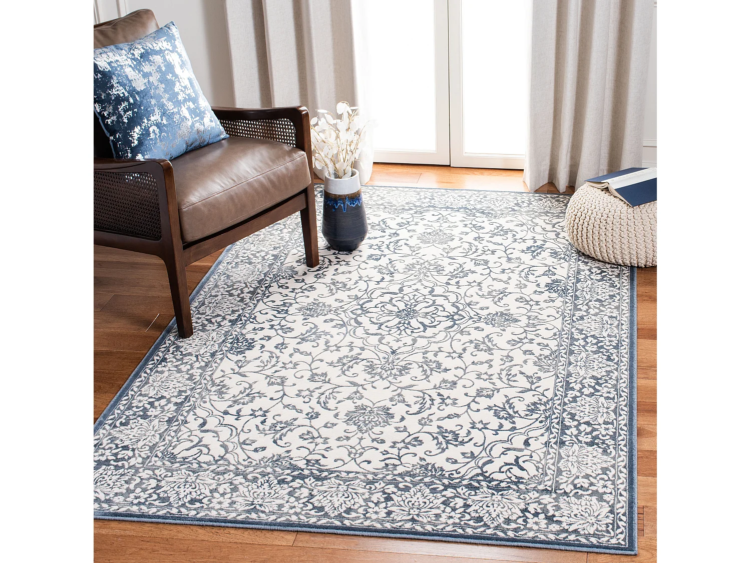 Tapis Bleu Marine/Neutre 122 X 170 cm - Alicia