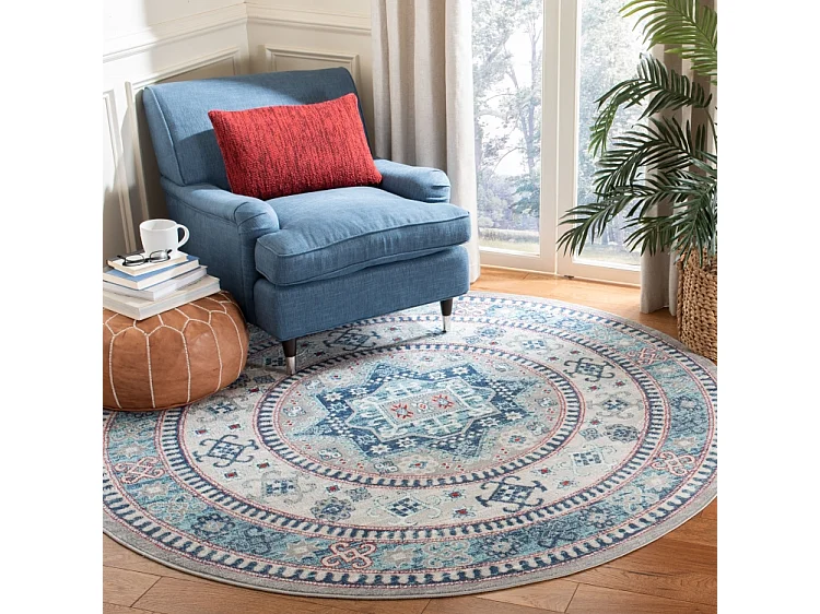 Tapis Gris/Bleu 201 X 201 cm - Kathryn