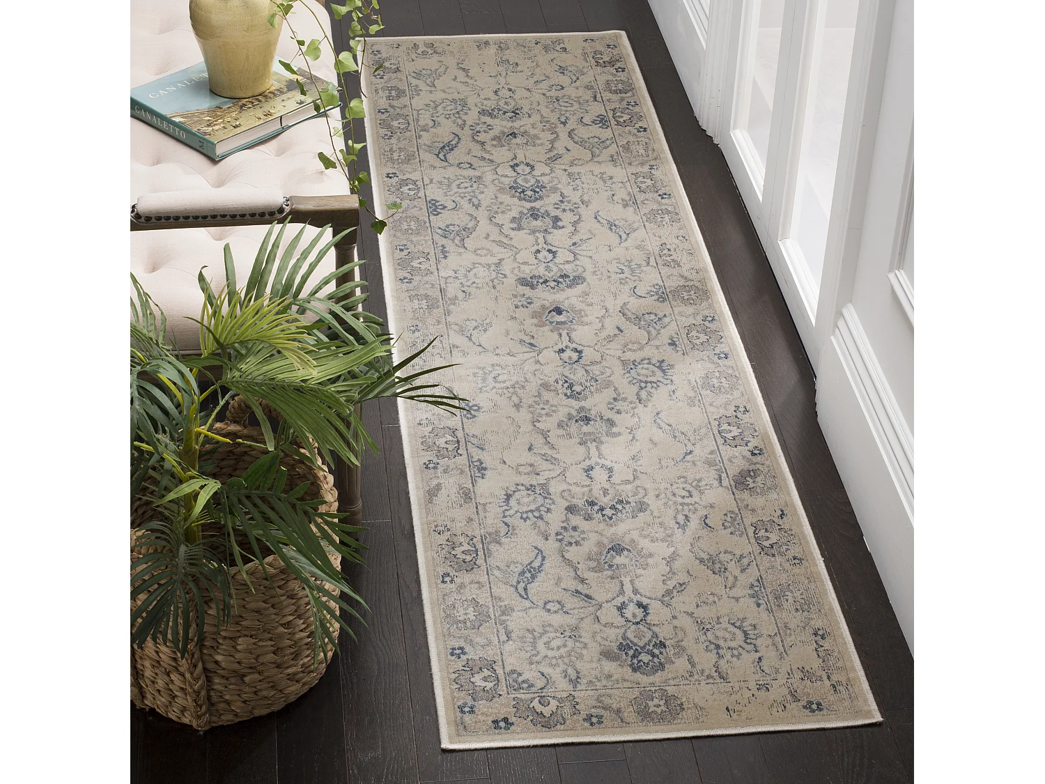Tapis Neutre/Bleu 66 X 244 cm - Rowena