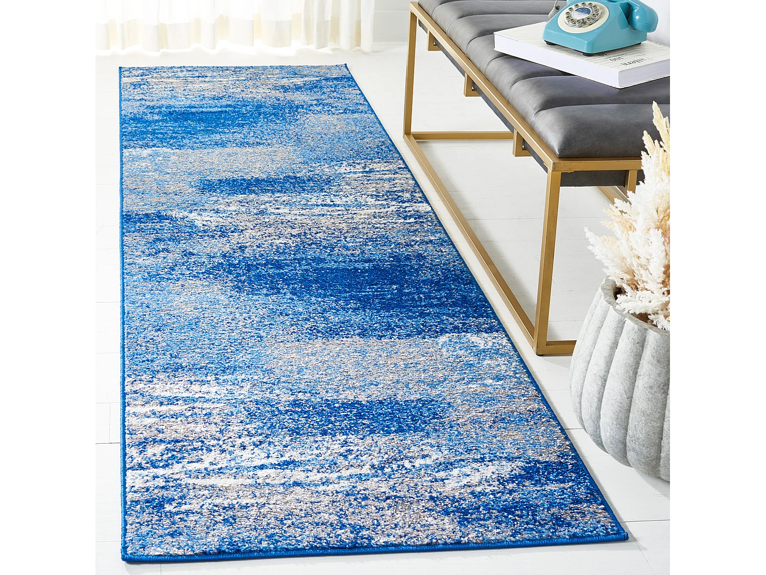 Tapis Gris/Bleu 76 X 244 cm - Angelyna