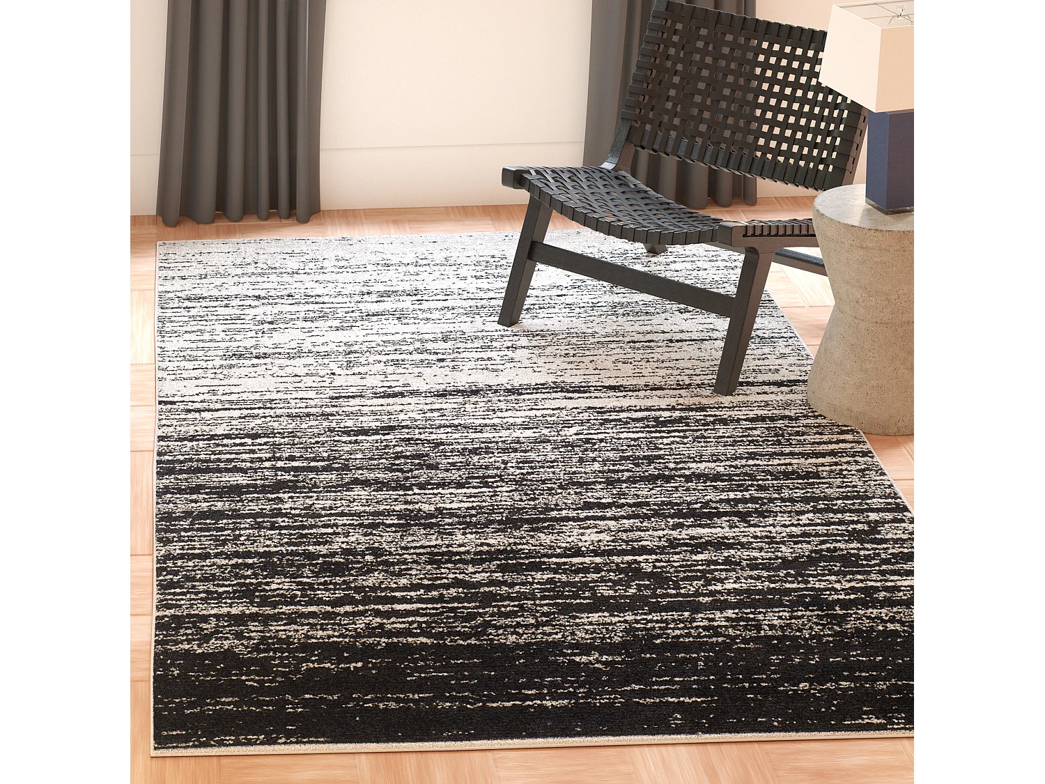 Tapis Gris/Noir 122 X 183 cm - Marius