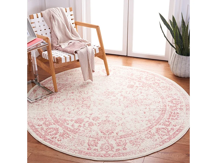 Tapis Ivoire/Rose 122 X 122 cm - Lucinda