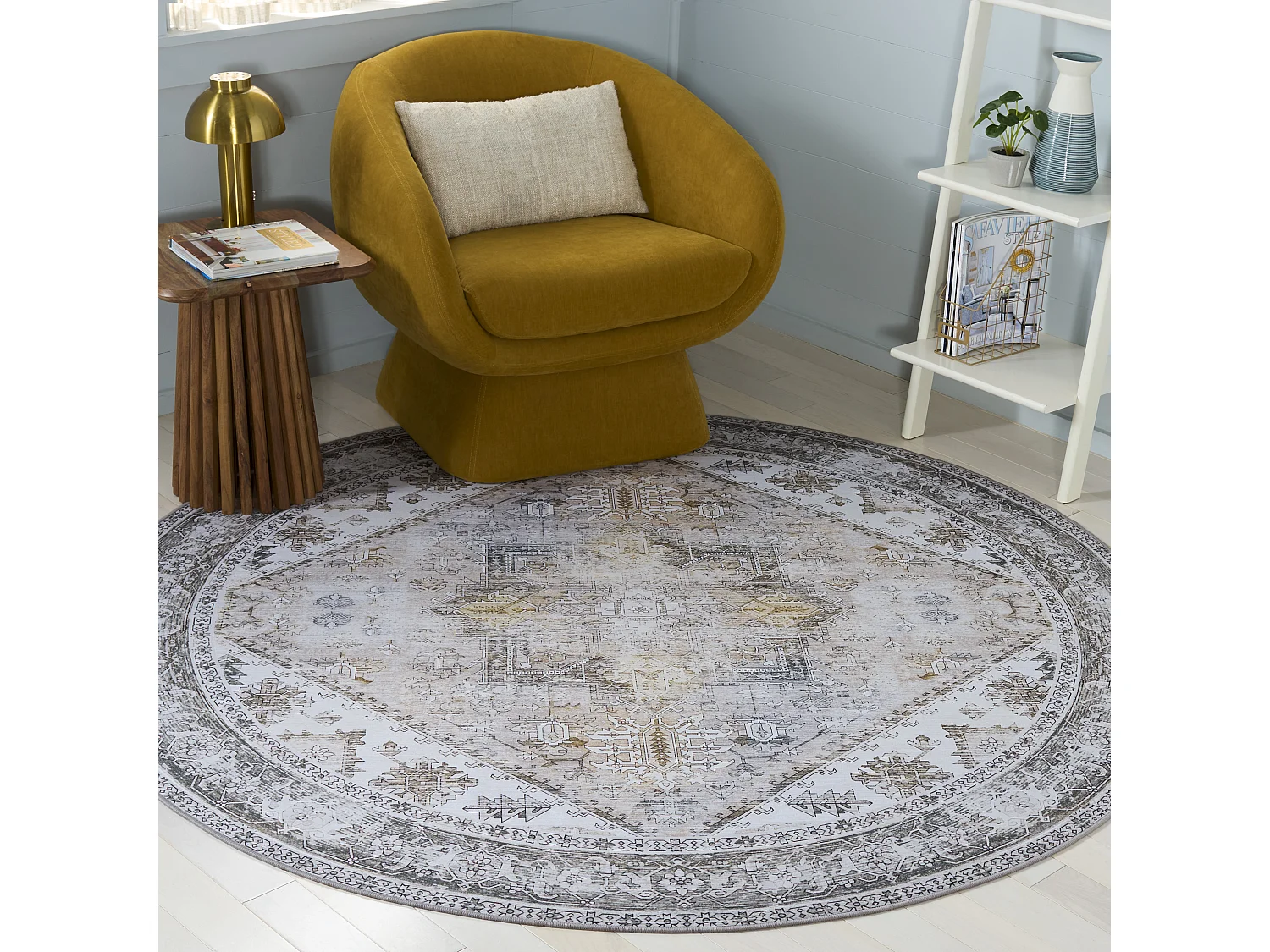 Tapis Beige/Gris 183 X 183 cm - Kushim
