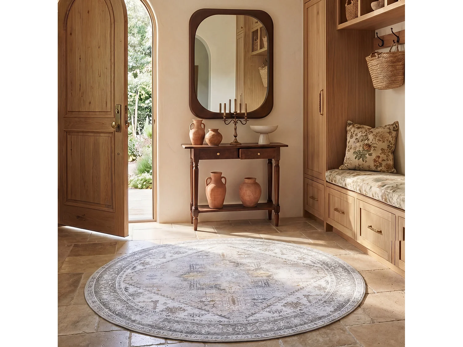 Tapis Beige/Gris 183 X 183 cm - Kushim