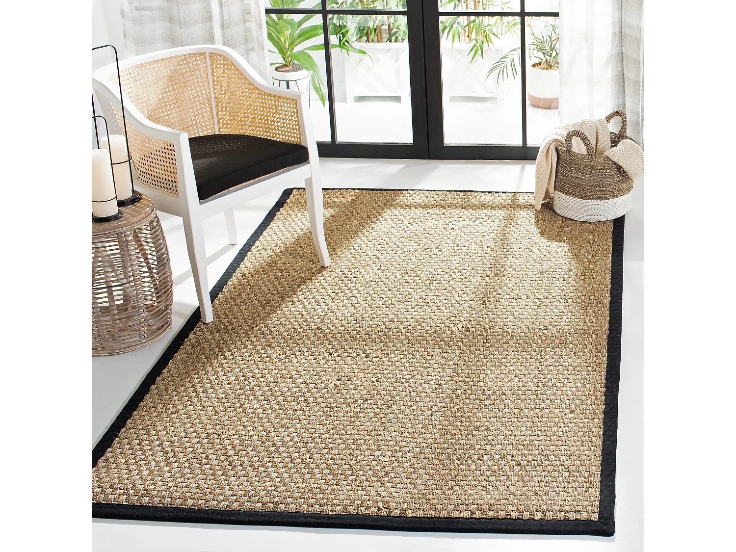 Tapis Neutre/Noir 91 X 152 cm - Roselyn