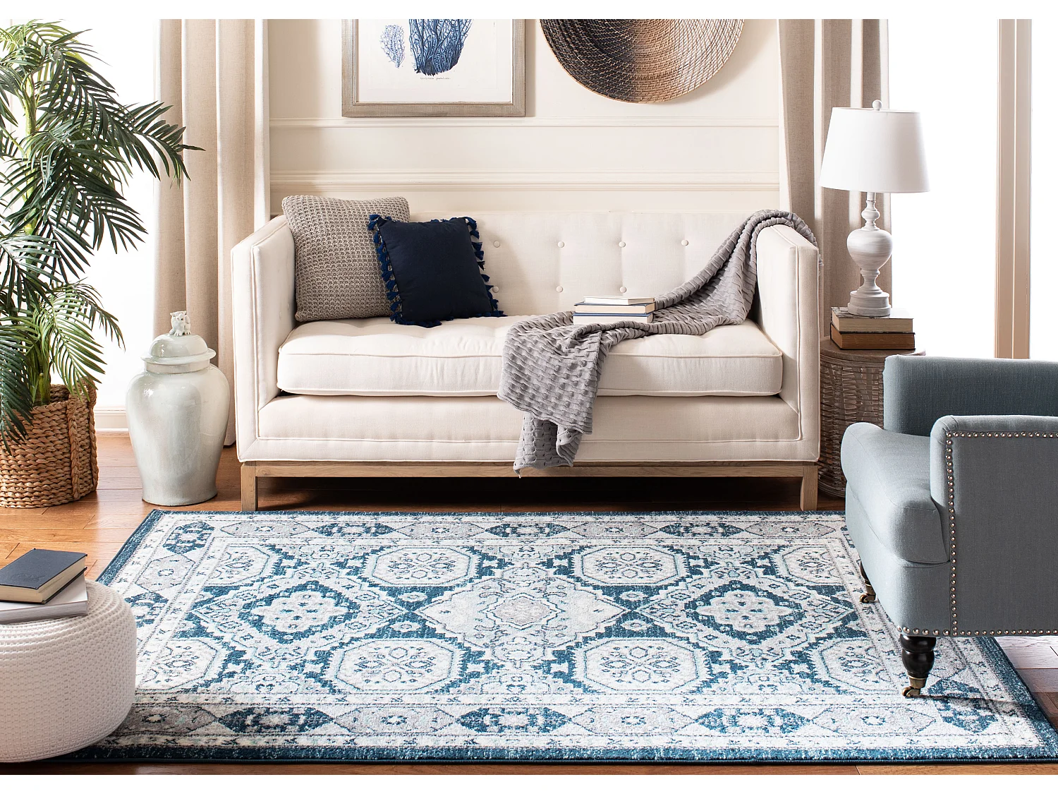 Tapis Bleu/Gris 122 X 183 cm - Mylo