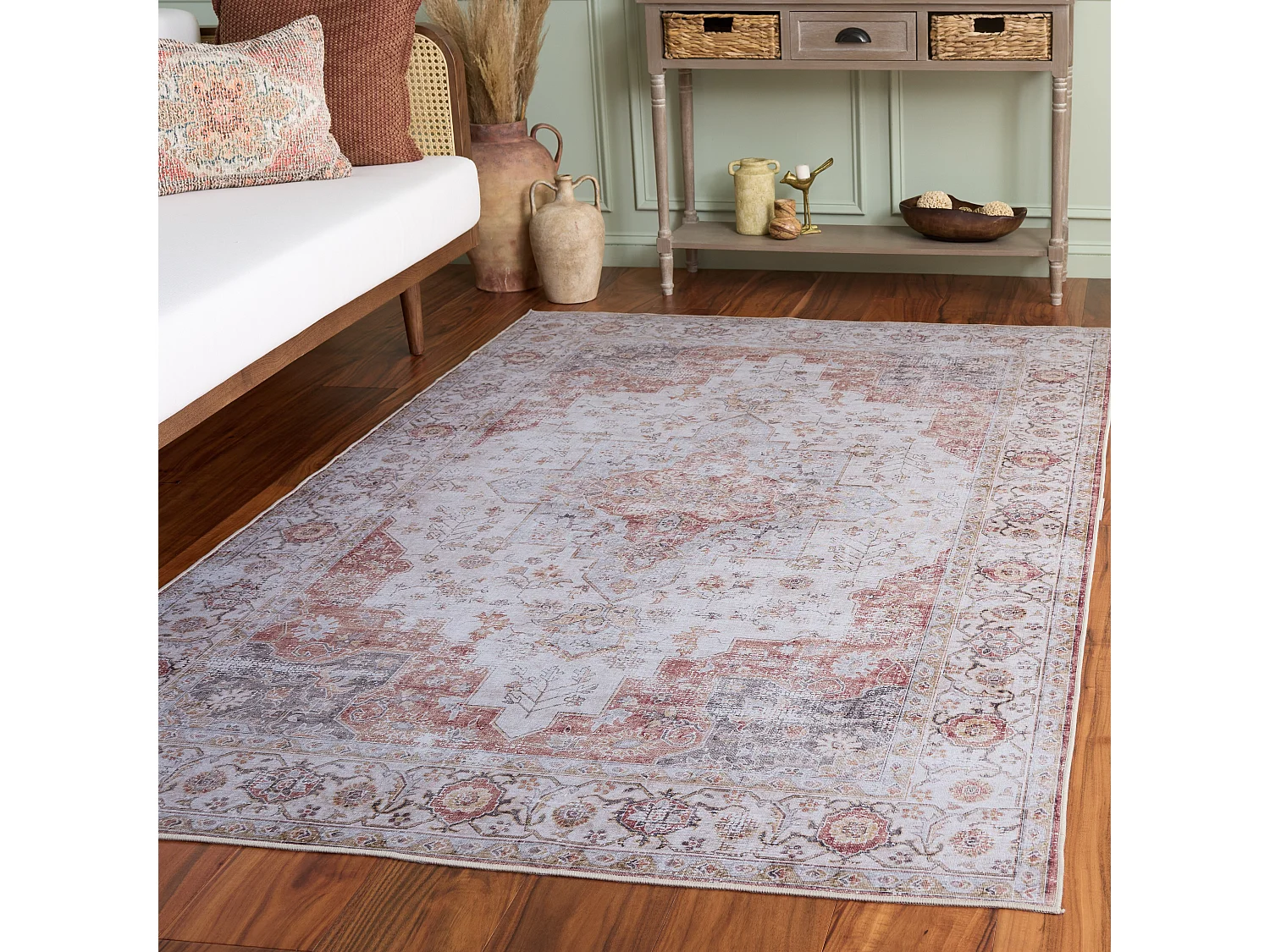 Tapis Gris clair/Rouille 122 X 183 cm - Primrose