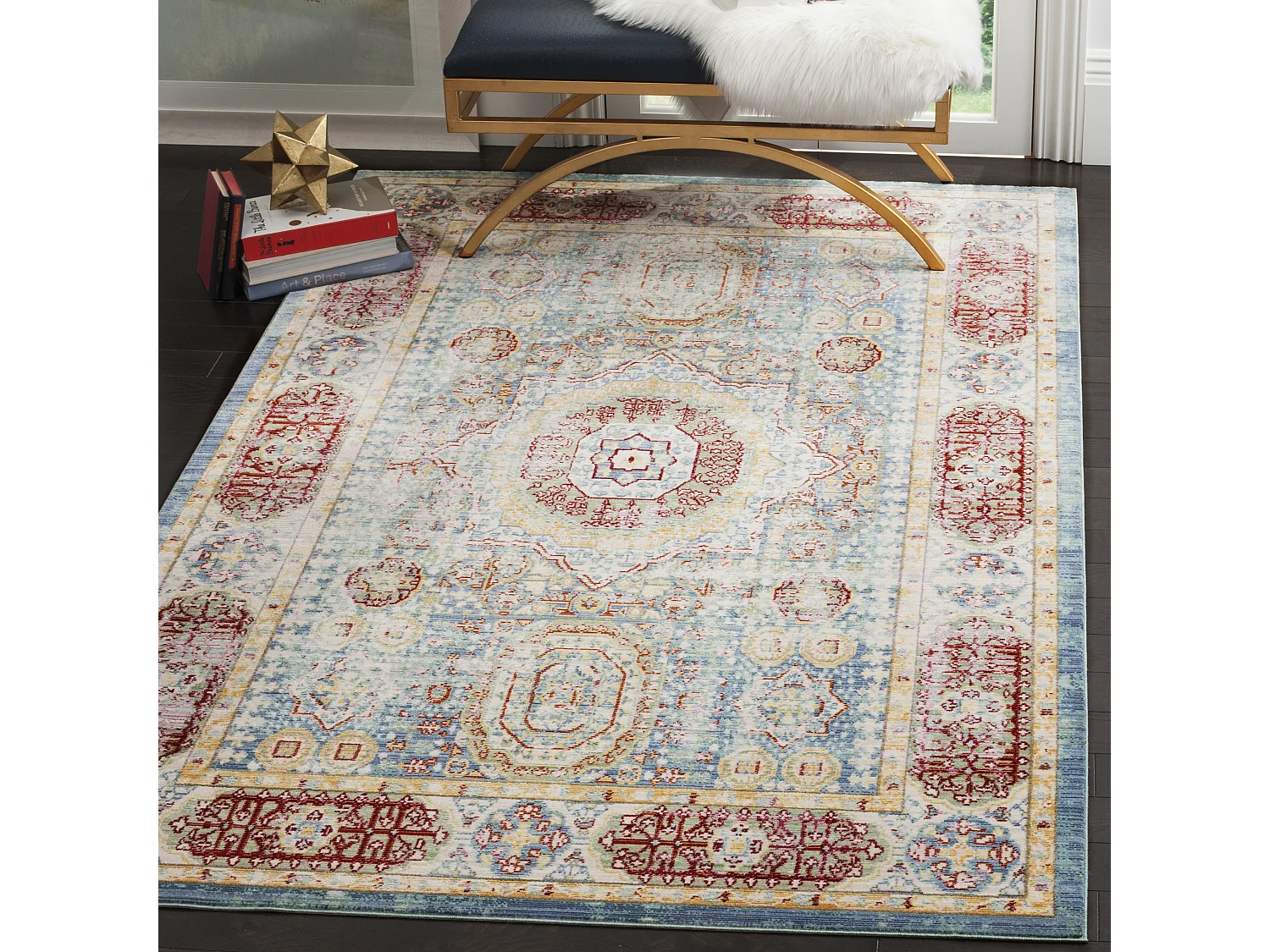Tapis Bleu/Multicolore 152 X 244 cm - Anastasia