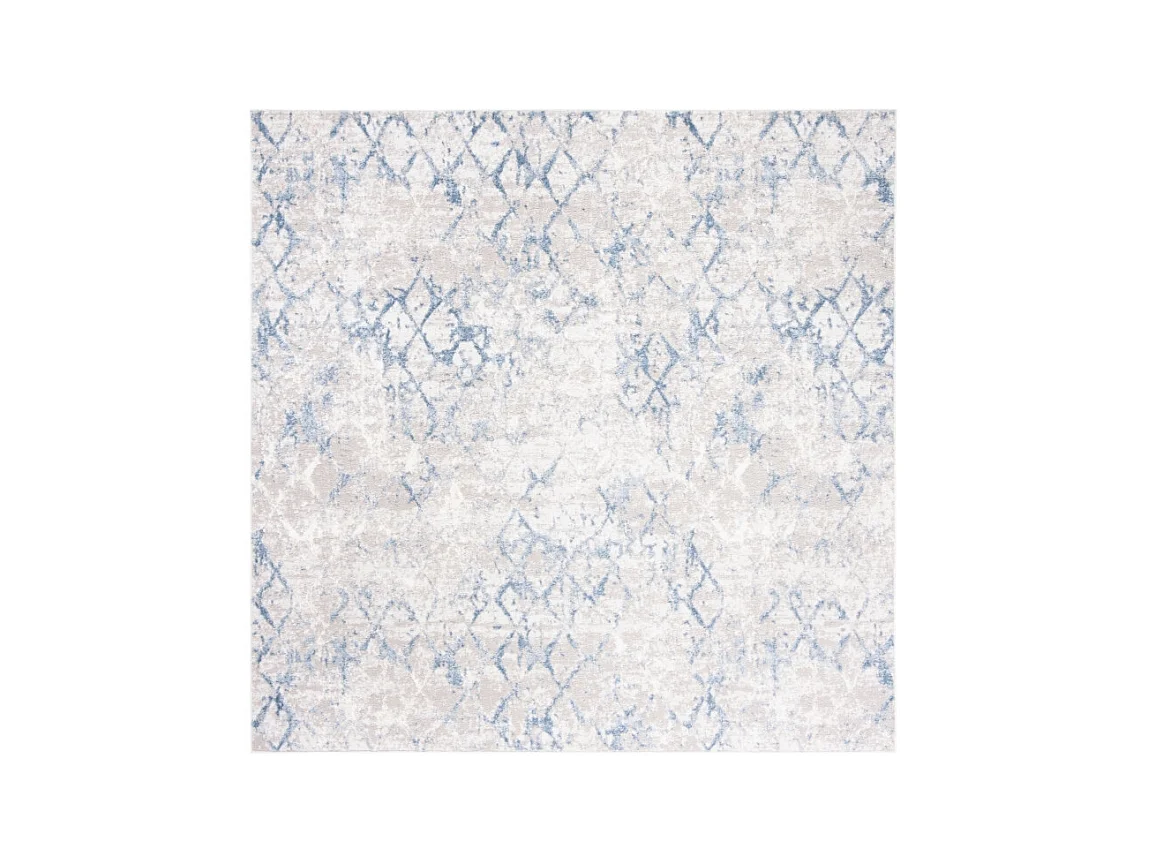 Tapis Gris clair/Bleu 91 X 91 cm - Léa