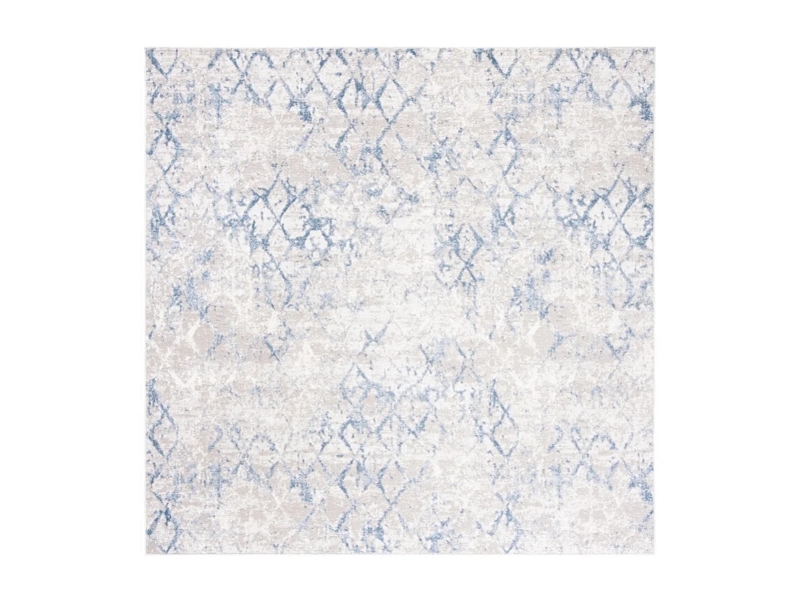 Tapis Gris clair/Bleu 91 X 91 cm - Léa