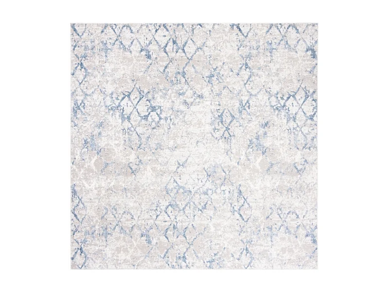 Tapis Gris clair/Bleu 91 X 91 cm - Léa