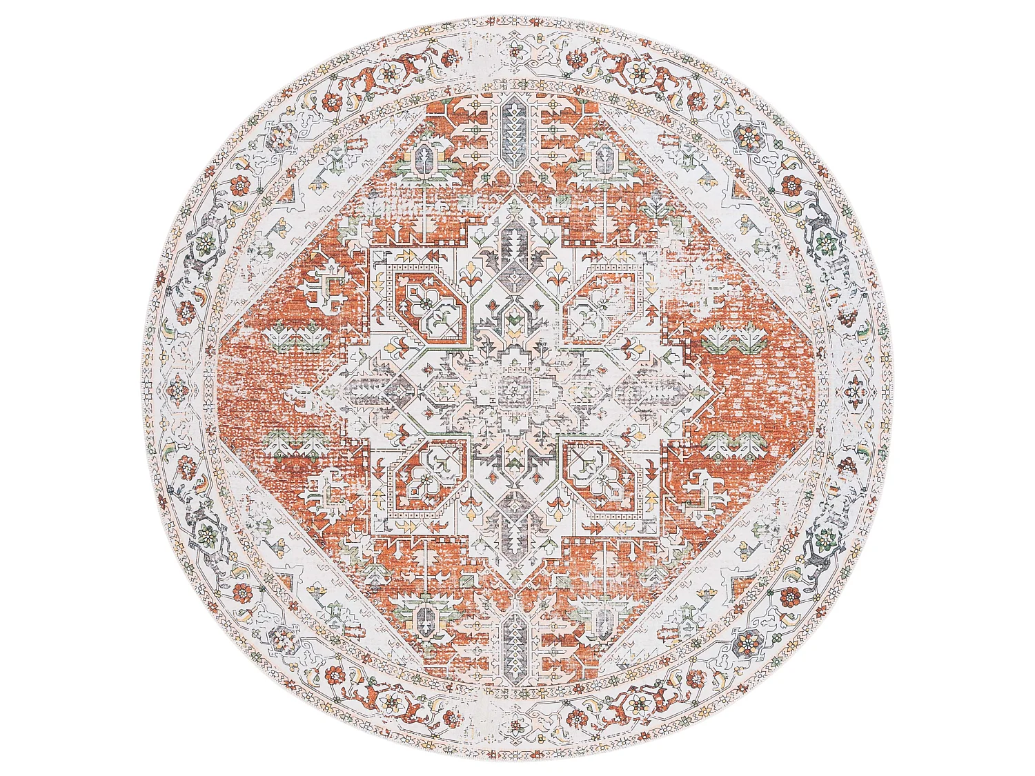 Tapis Ivoire/Rouille 183 X 183 cm - Denver