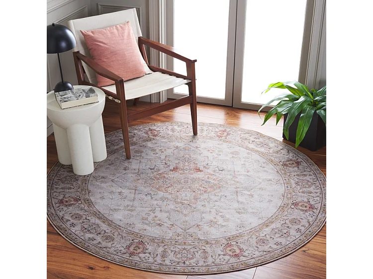 Tapis Gris clair/Rouille 122 X 122 cm - Primrose