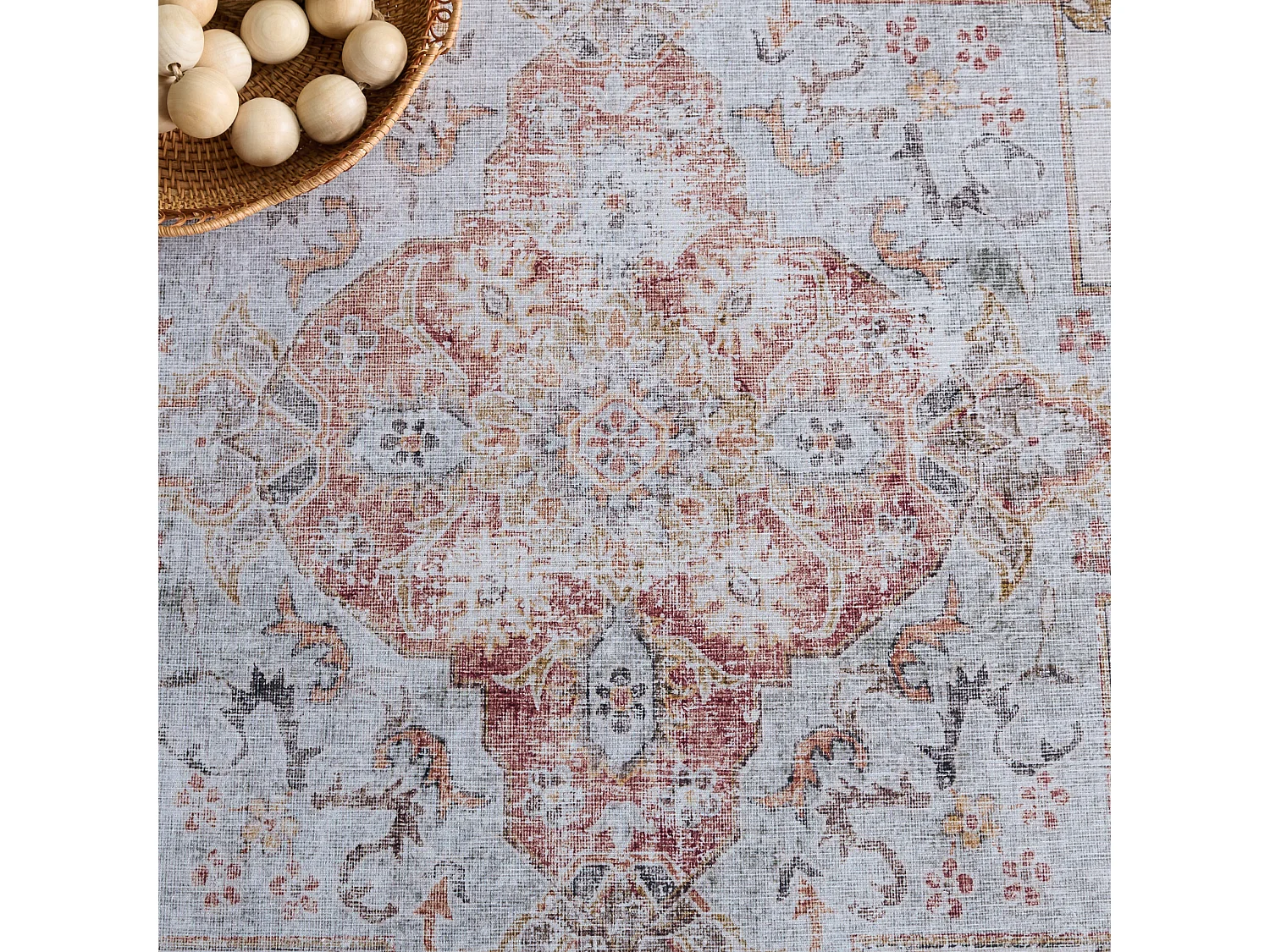 Tapis Gris clair/Rouille 122 X 122 cm - Primrose