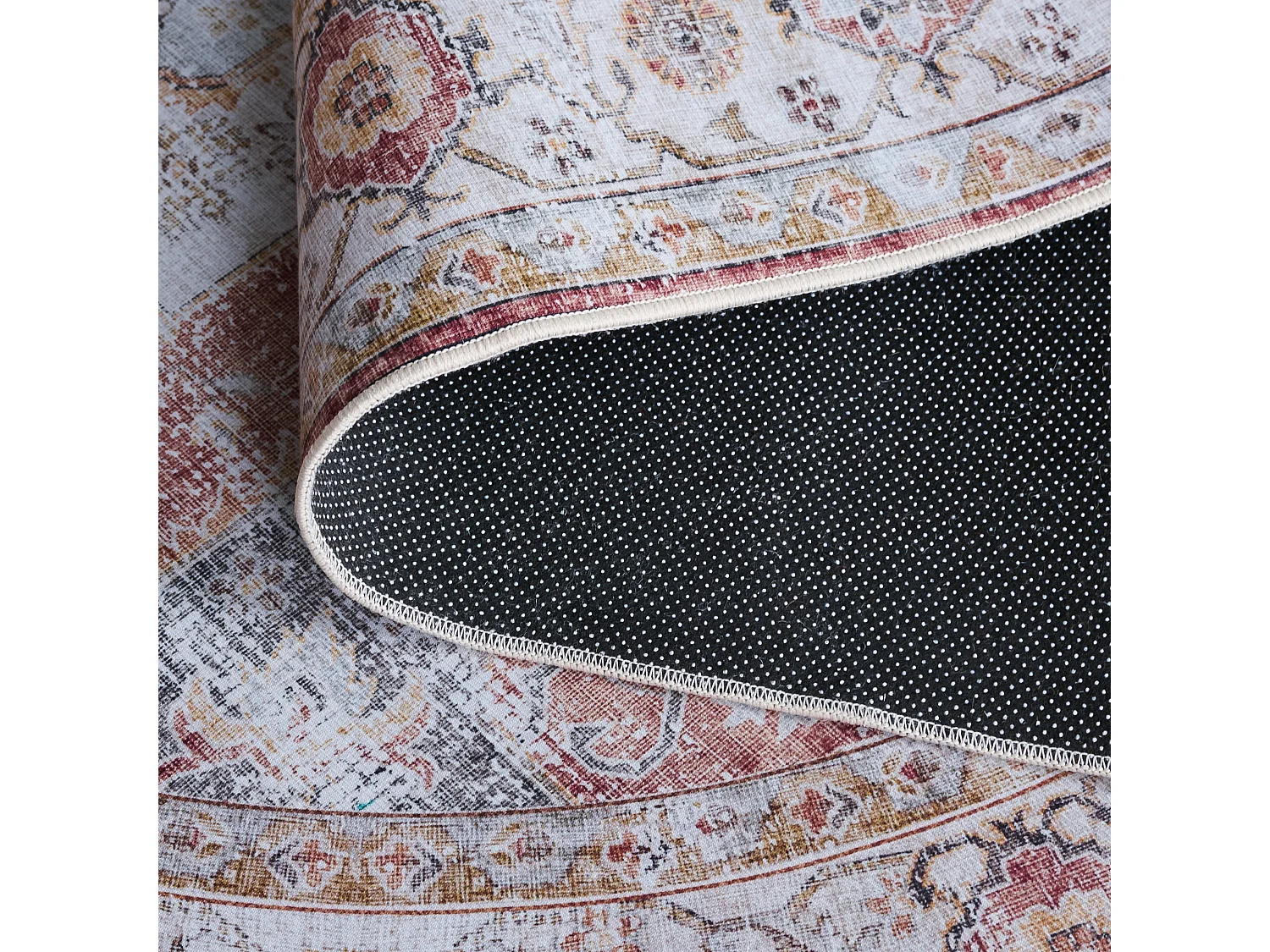 Tapis Gris clair/Rouille 122 X 122 cm - Primrose
