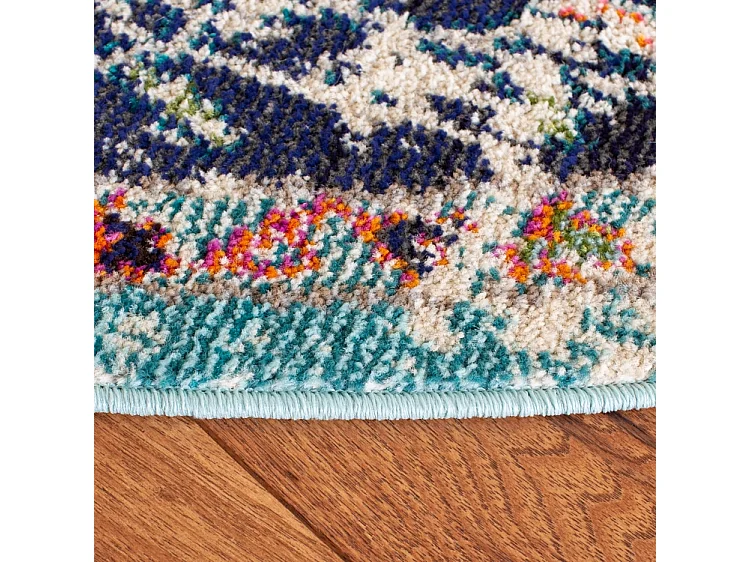 Tapis Noir/Sarcelle 122 X 122 cm - Maia