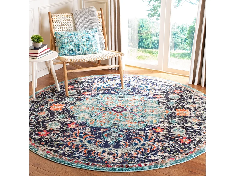 Tapis Noir/Sarcelle 122 X 122 cm - Maia