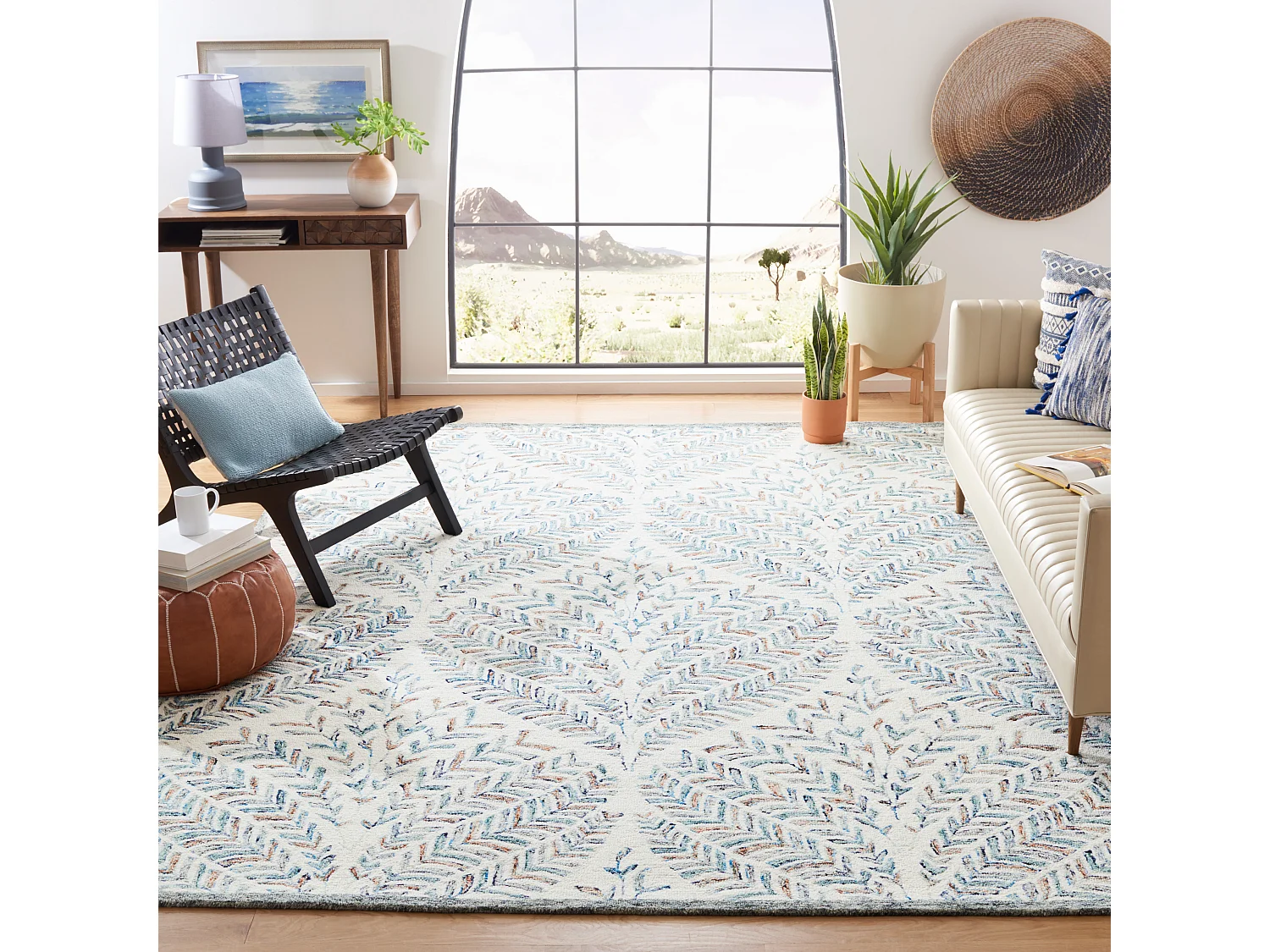 Tapis Ivoire/Bleu 244 X 305 cm - Meara