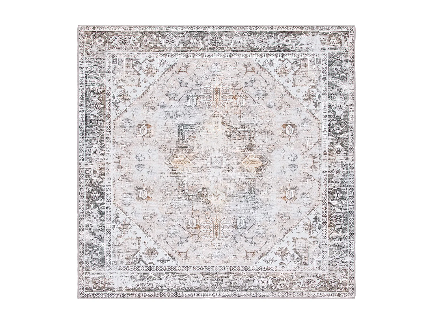 Tapis Beige/Gris 183 X 183 cm - Kushim