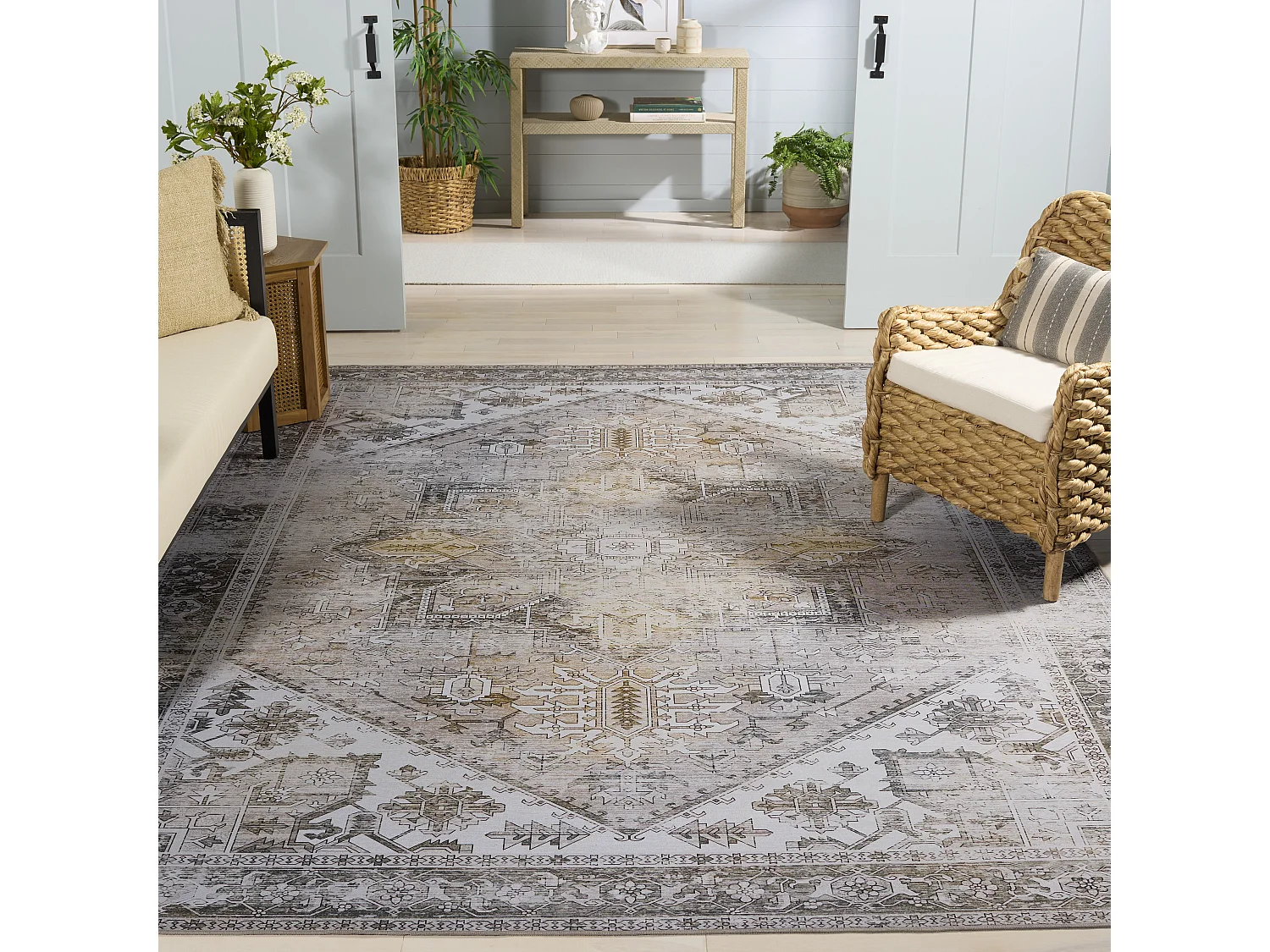 Tapis Beige/Gris 183 X 183 cm - Kushim