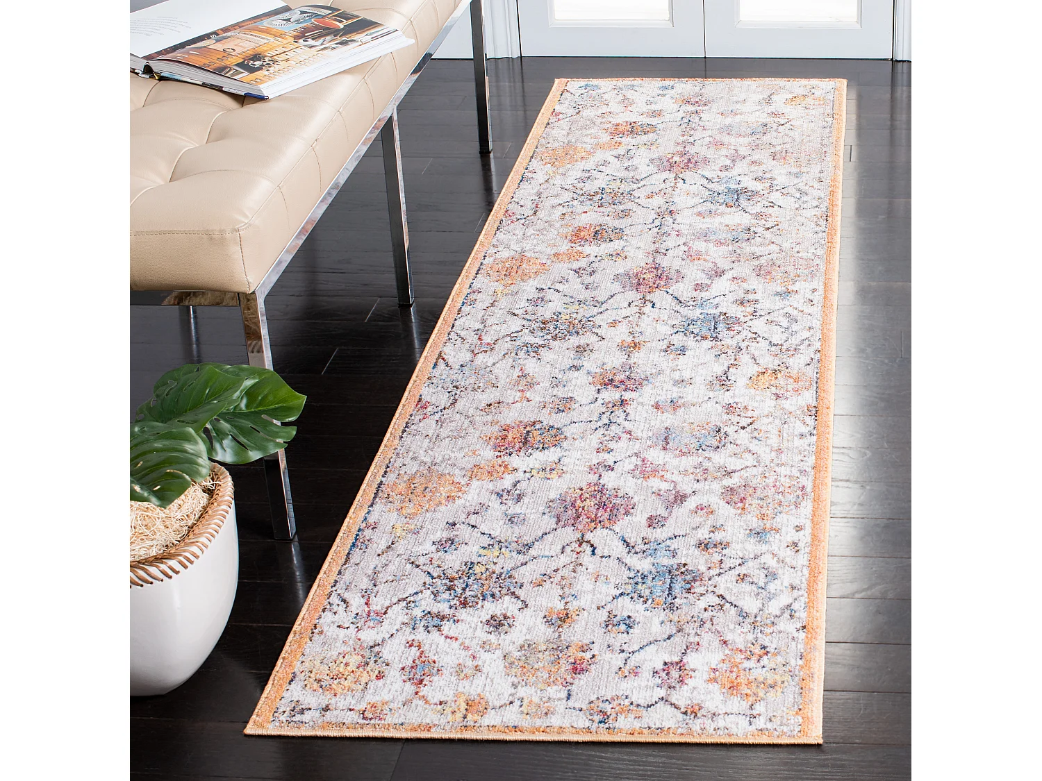 Tapis Gris/Orange 69 X 244 cm - Janella