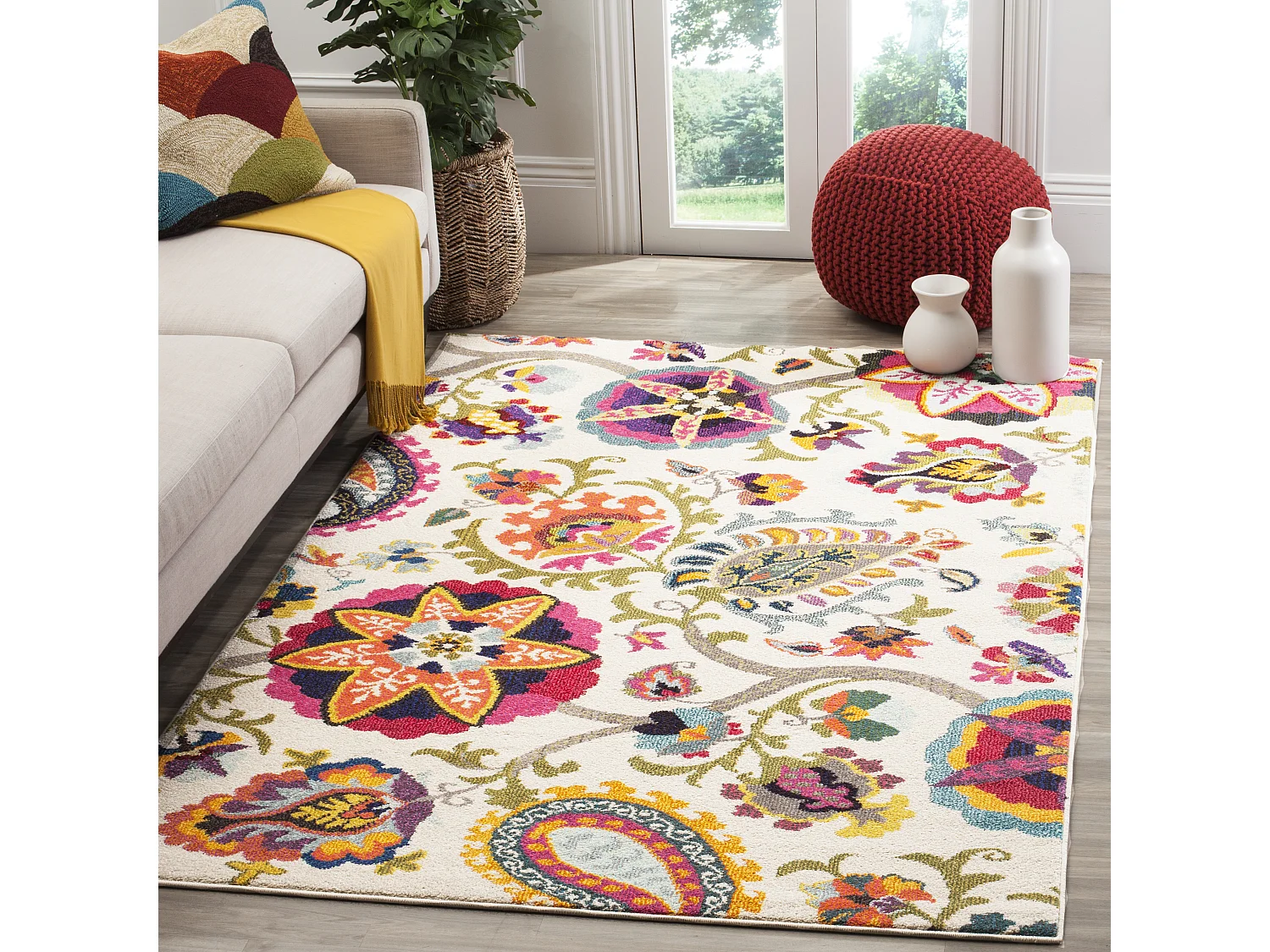 Tapis Neutre/Multicolore 122 X 170 cm - Maryellis
