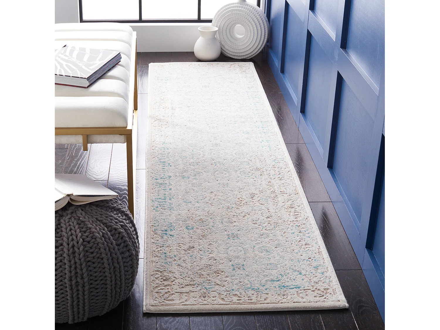 Tapis Bleu/Neutre 66 X 244 cm - Sera