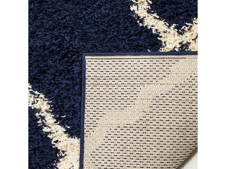 Tapis Bleu Marine/Neutre 91 X 152 cm - Aldo