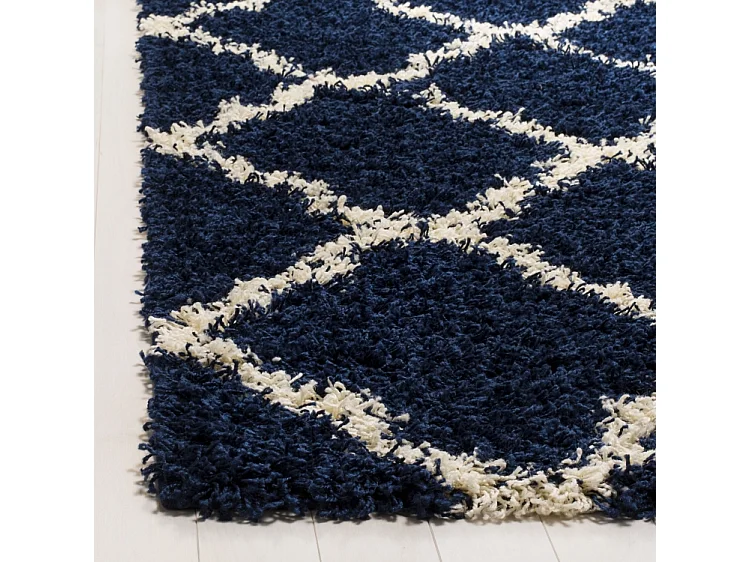 Tapis Bleu Marine/Neutre 91 X 152 cm - Aldo