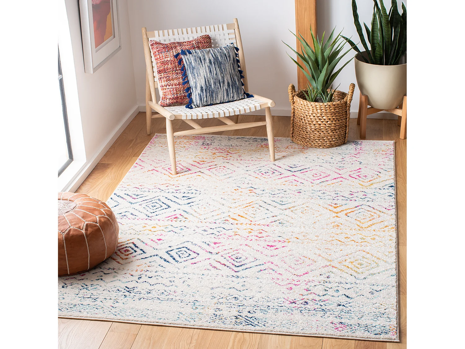 Tapis Neutre/Rose 122 X 183 cm - Makayla