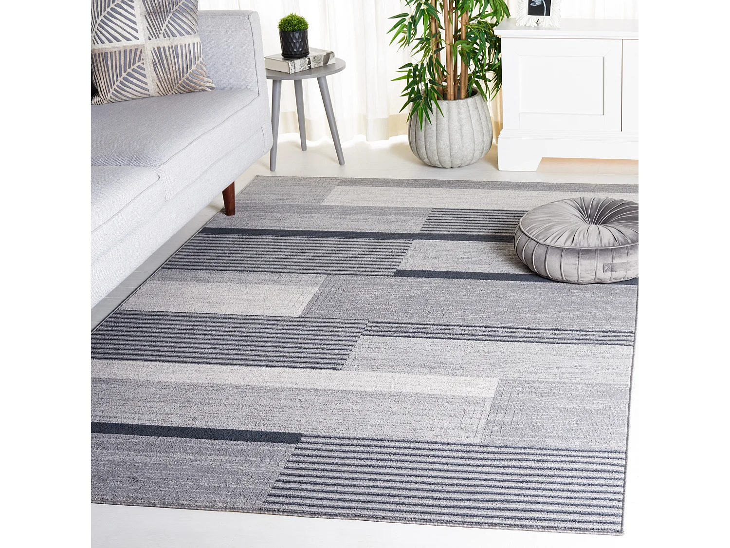 Tapis Gris/Noir Ivoire 160 X 229 cm - Ellington
