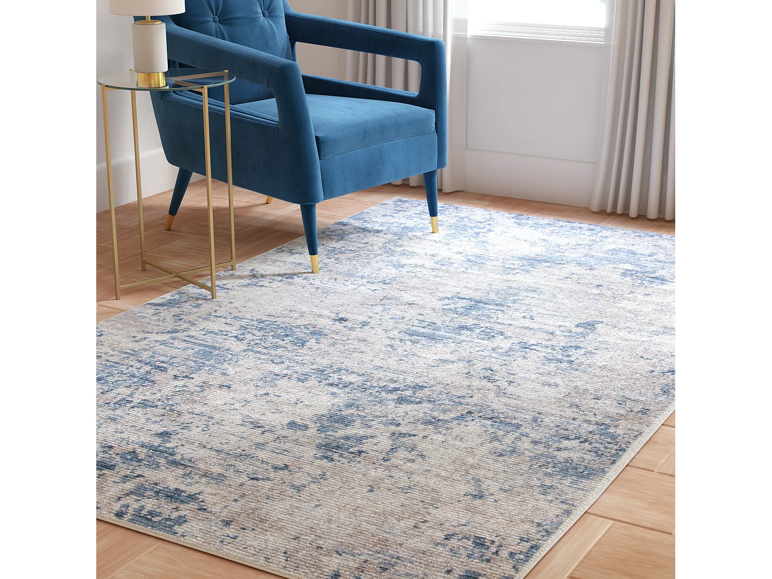 Tapis Gris/Bleu 160 X 229 cm - Rhiannon