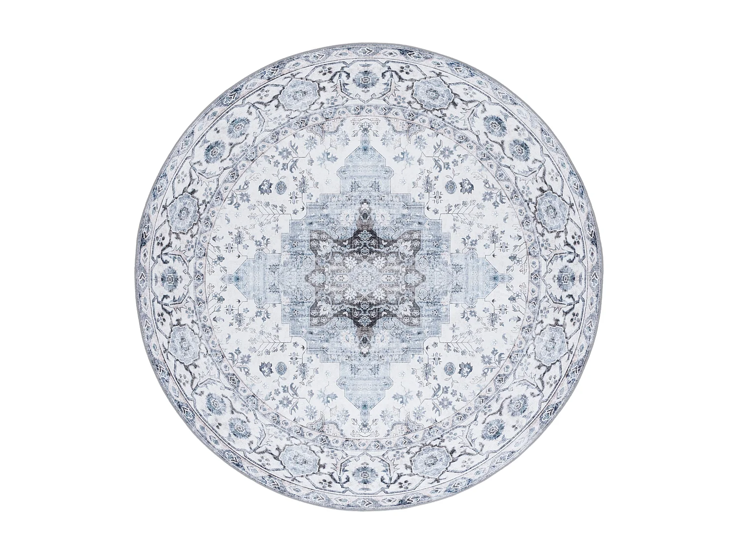 Tapis Ivoire/Bleu 183 X 183 cm - Coraline