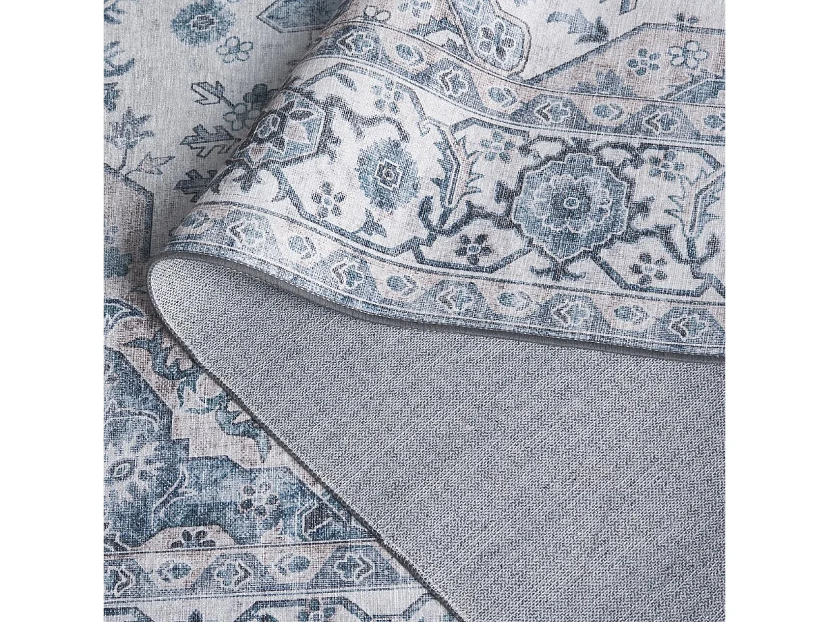 Tapis Ivoire/Bleu 183 X 183 cm - Coraline