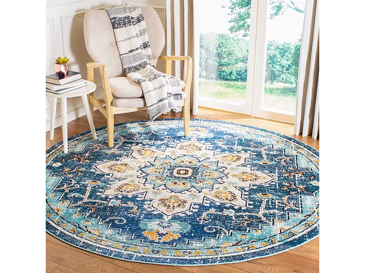 Tapis Bleu/Bleu clair 122 X 122 cm - Malaya