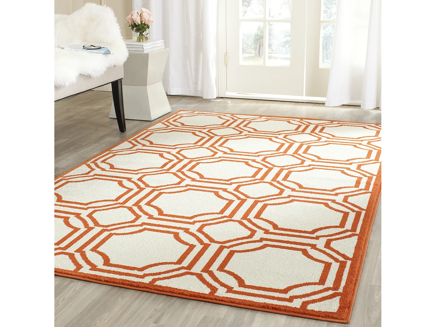 Tapis Neutre/Orange 122 X 183 cm - Ferrat