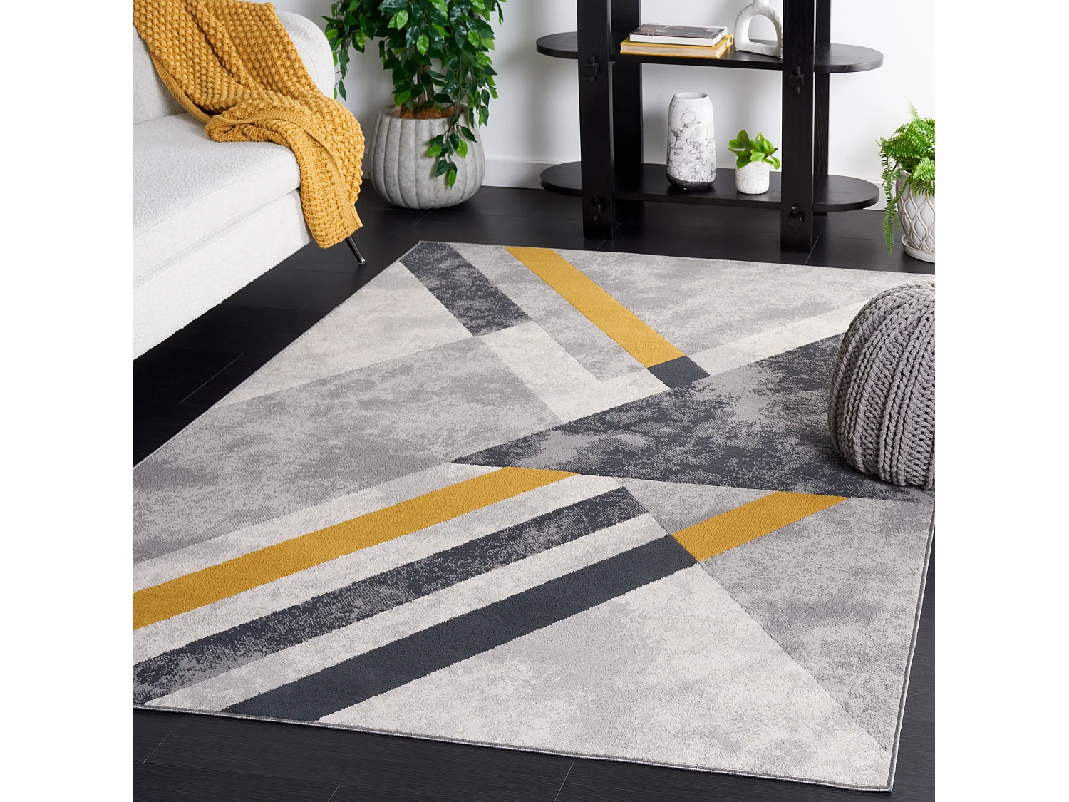 Tapis Gris/Or Noir 160 X 229 cm - Larkin