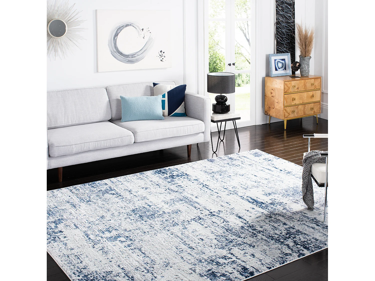 Tapis Ivoire/Marine 236 x 305 cm - Senata