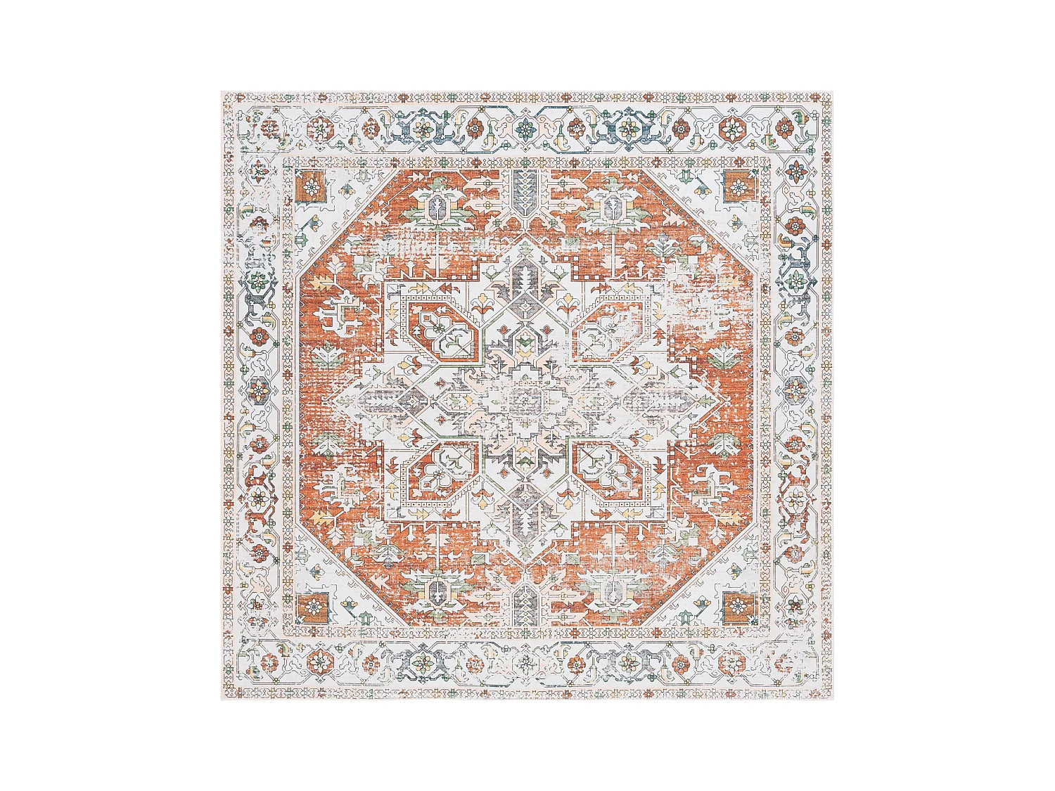Tapis Ivoire/Rouille 183 X 183 cm - Denver