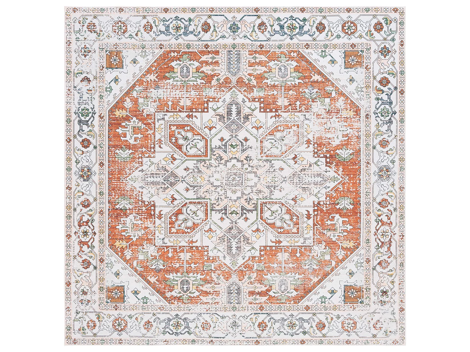 Tapis Ivoire/Rouille 183 X 183 cm - Denver