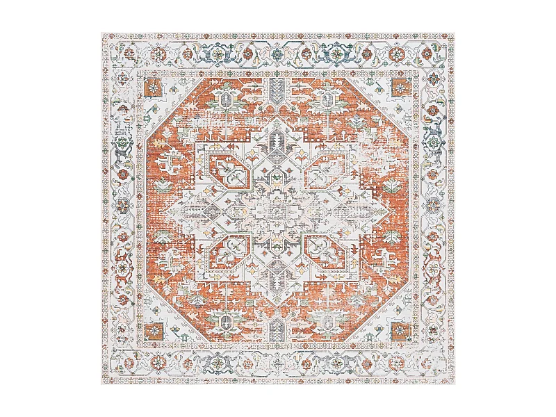 Tapis Ivoire/Rouille 183 X 183 cm - Denver