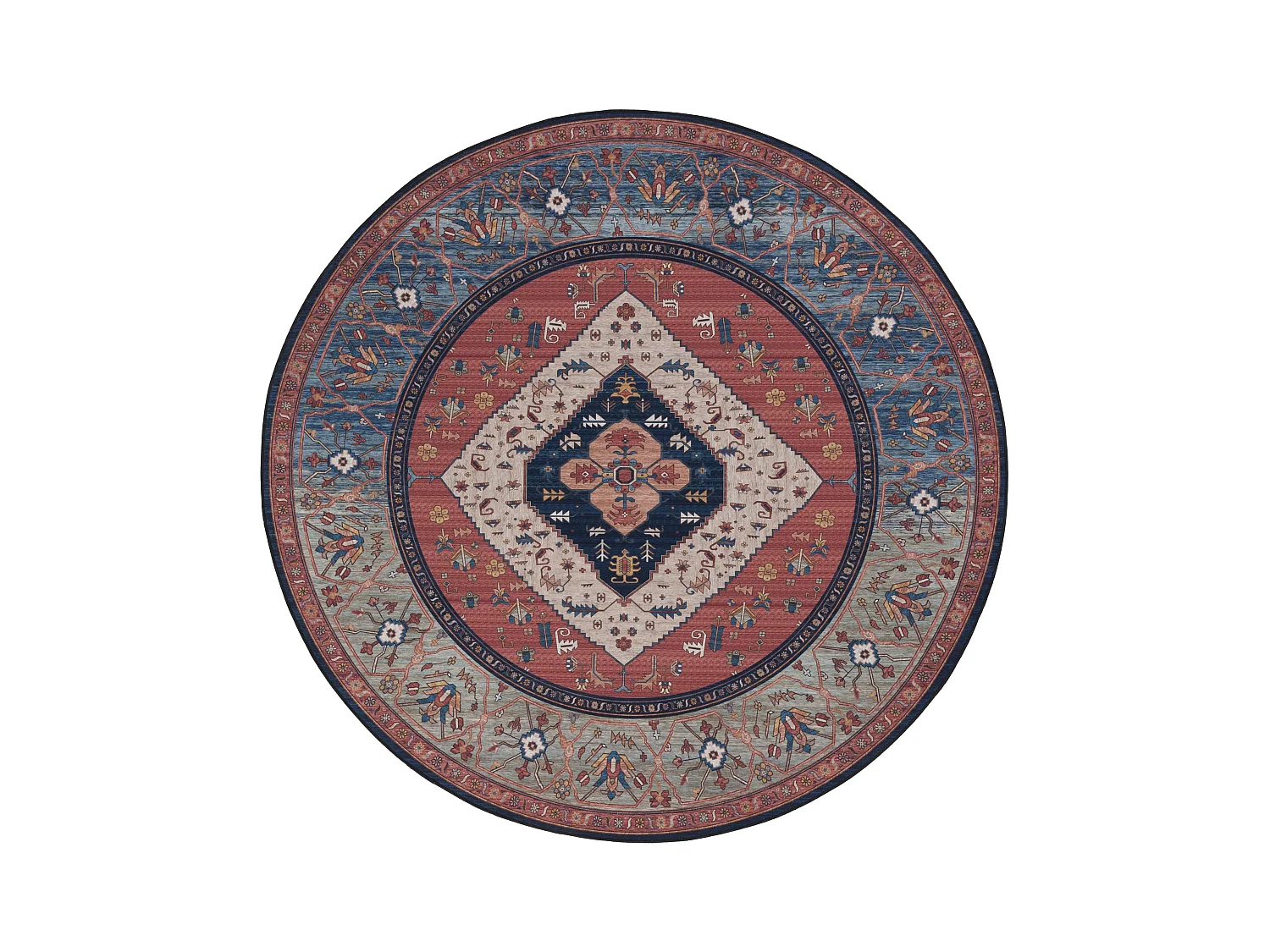 Tapis Rouille/Bleu 183 X 183 cm - Bishop