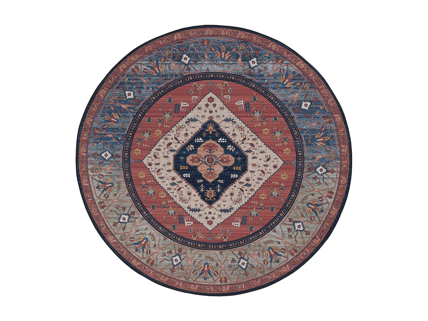 Tapis Rouille/Bleu 183 X 183 cm - Bishop