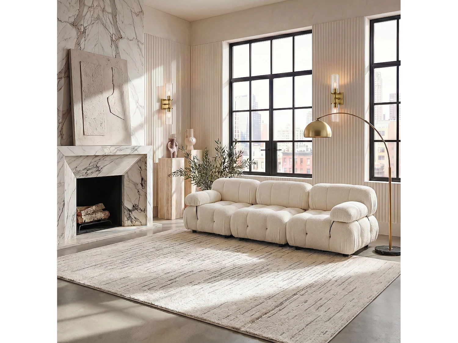 Tapis Ivoire/Gris 235 x 305 cm - Chester