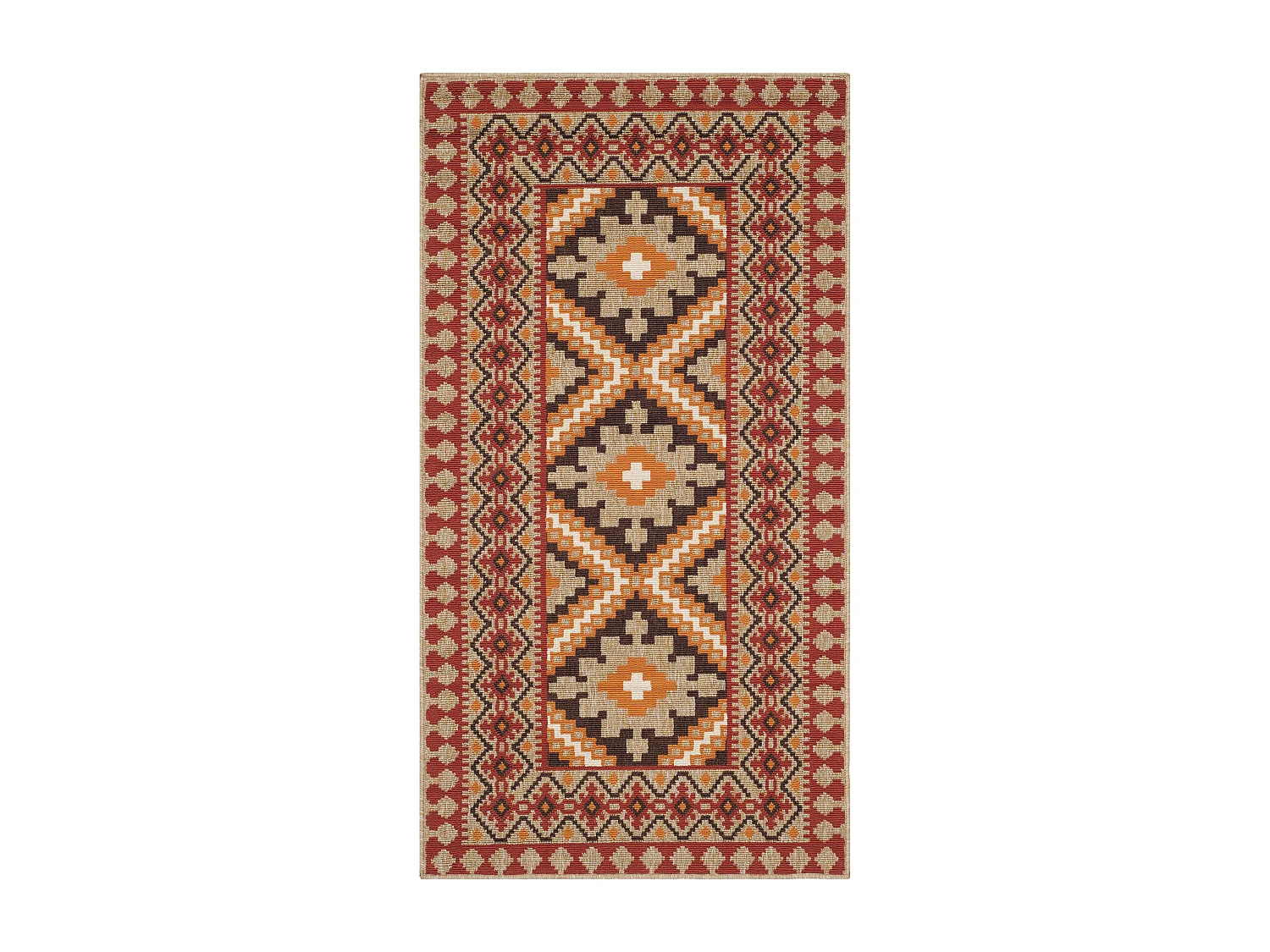 Tapis Rouge/Neutre 122 X 170 cm - Ratia