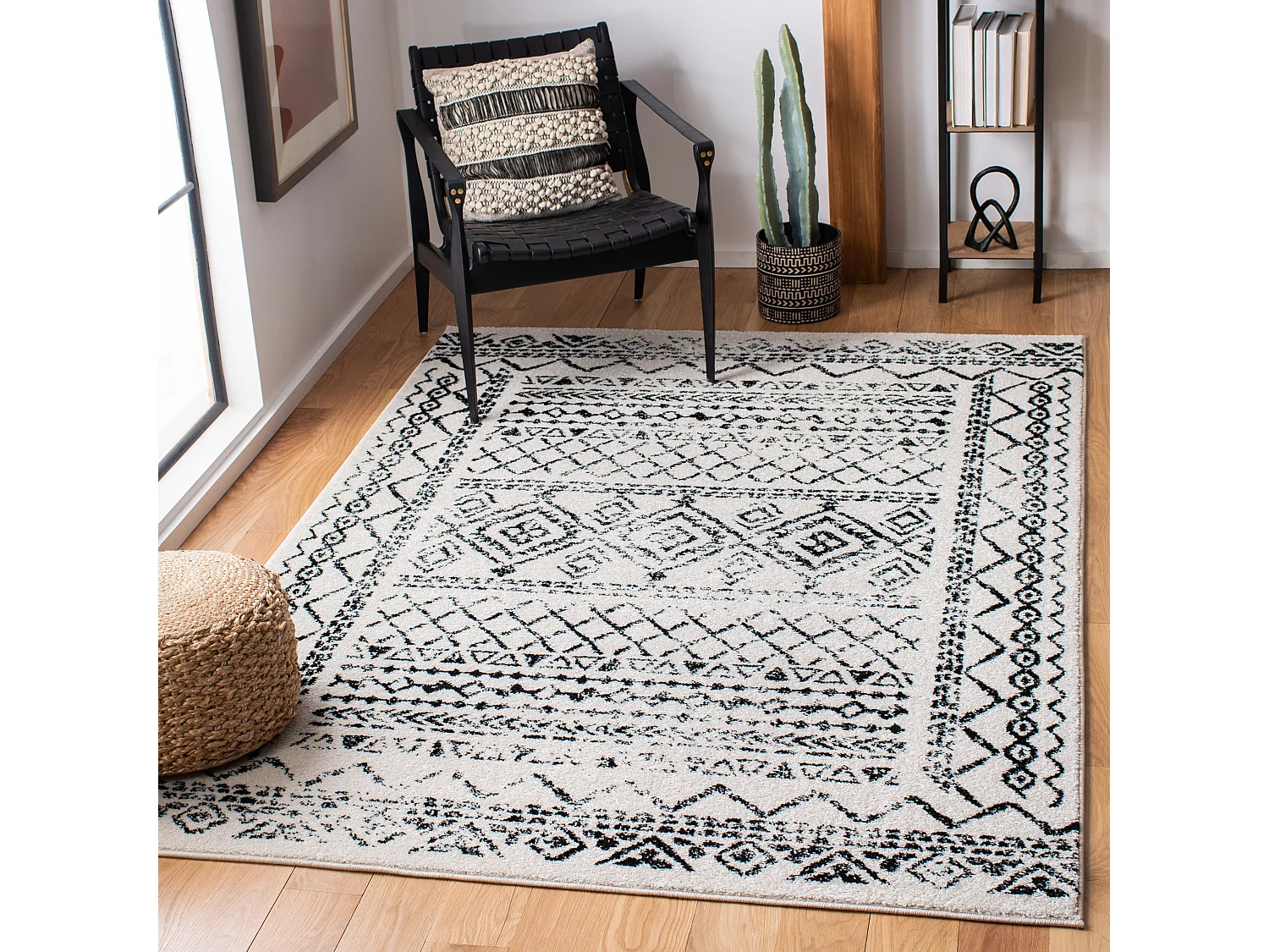 Tapis Neutre/Noir 160 X 229 cm - Jennifer