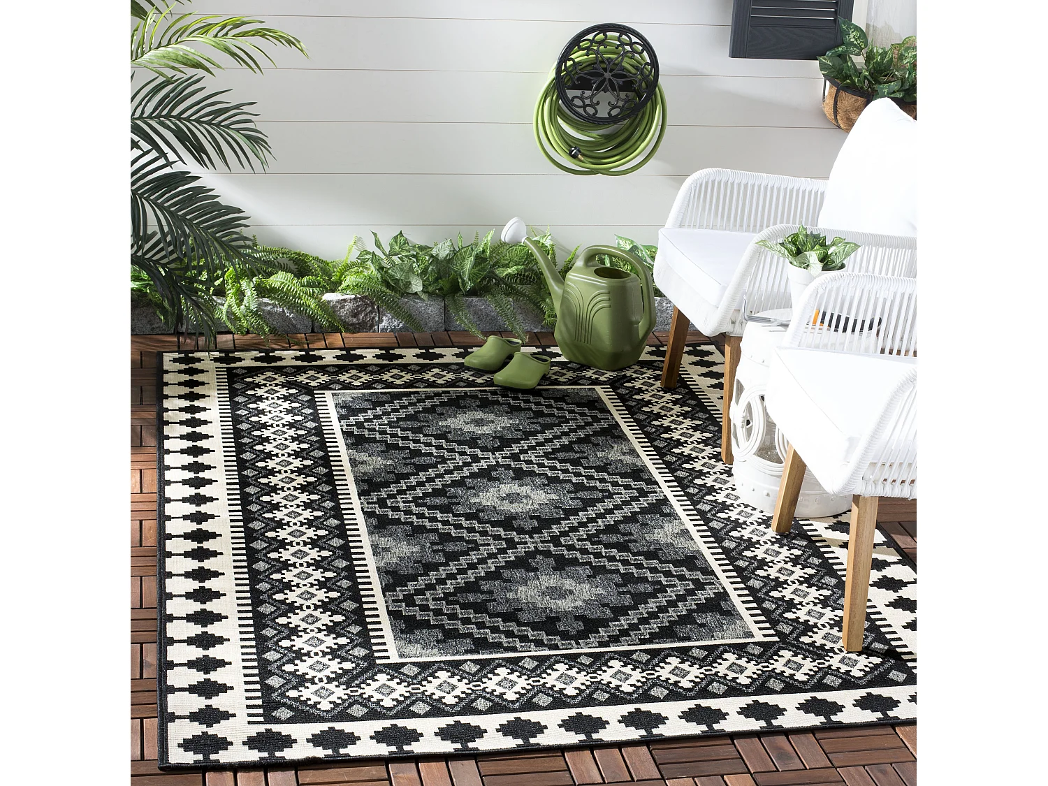 Tapis Noir/Neutre 160 X 231 cm - Ratia