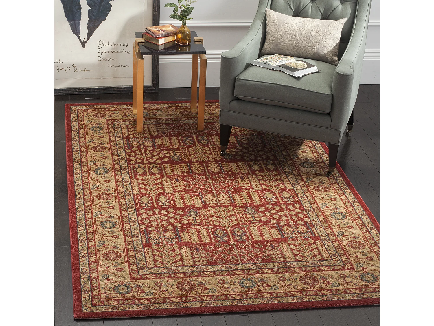 Tapis Rouge/Neutre 201 X 279 cm - Marco