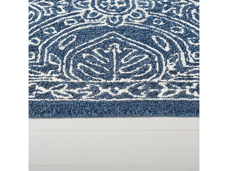 Tapis Bleu Marine Bleu/Neutre 152 X 244 cm - Avery